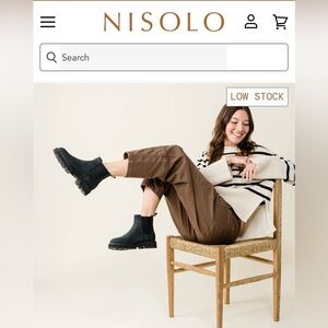 Nisolo Women's Black Suede Chelsea Lug Boots - Size 9 - NWT